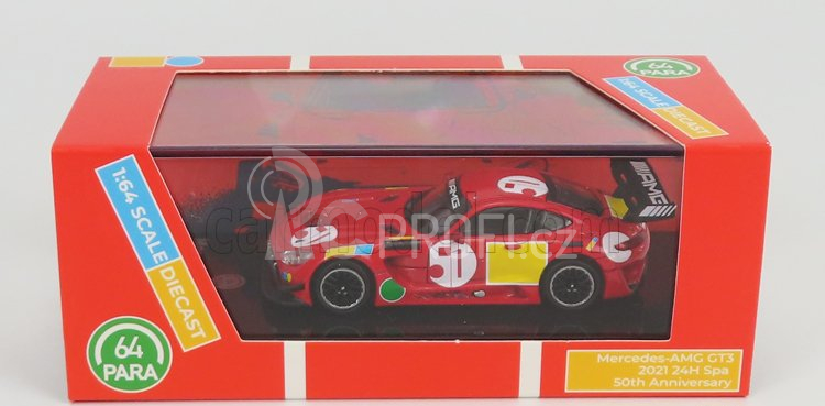 Paragon-models Mercedes benz Amg Gt3 Evo N 50 - 50th Anniversary Red Pig Livery 2022 1:64 Red