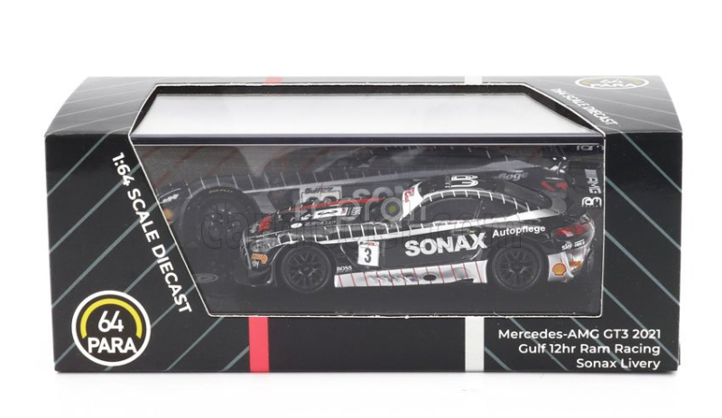 Paragon-models Mercedes benz Amg Gt3 Evo Team Ram Racing N 3 12h Gulf Bahrain 2021 Chris Froggatt - Ian Loggie - Callum Macleod 1:64 Black