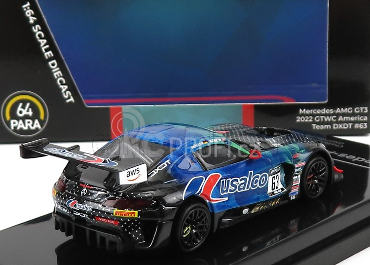 Paragon-models Mercedes benz Amg Gt3 Team Dxdt Racing N 63 Gt World Challenge America 2022 D.askew - D.muller 1:64 Modrá Černá