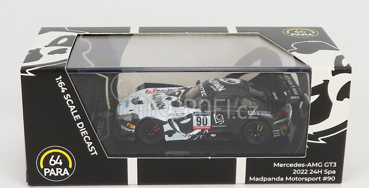 Paragon-models Mercedes benz Gt3 Amg Team Madpanda Motorsport N 90 24h Spa 2022 S.walkinshaw - O.tunjo - P.kujula - E.p.companc 1:64 Bílá Černá