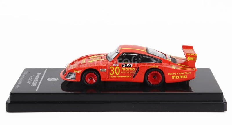 Paragon-models Porsche 935/78-81 3.2l Turbo Moby Dick Team Momo Penthouse N 30 100 Miles Laguna Seca 1981 Gianpiero Moretti 1:64 Červená Žlutá