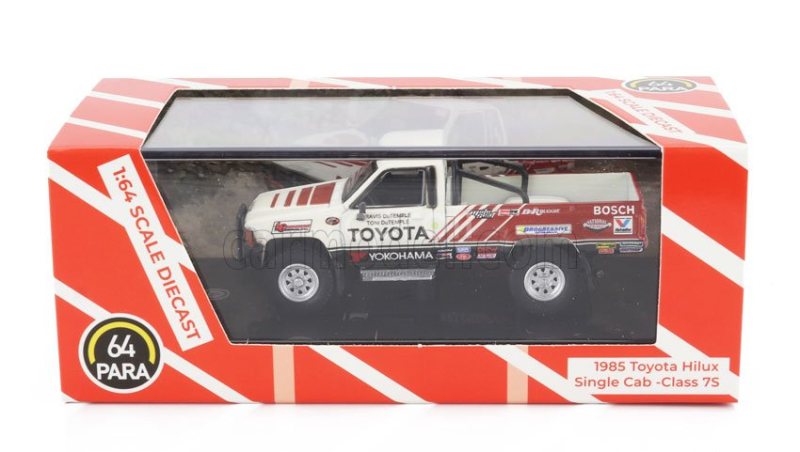 Paragon-models Toyota Hilux Pick-up Racing 1985 1:64 Bílá Červená