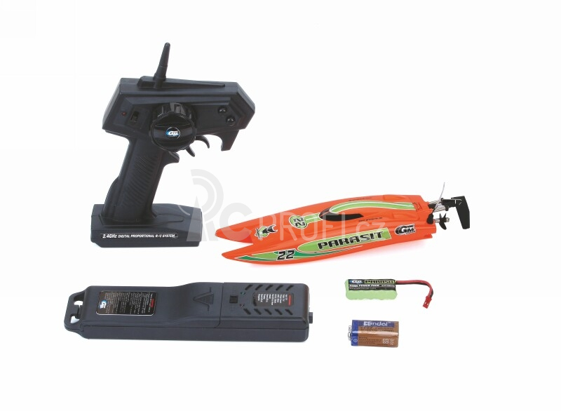 Parasit závodní loď 270mm, RC set 2,4 GHz
