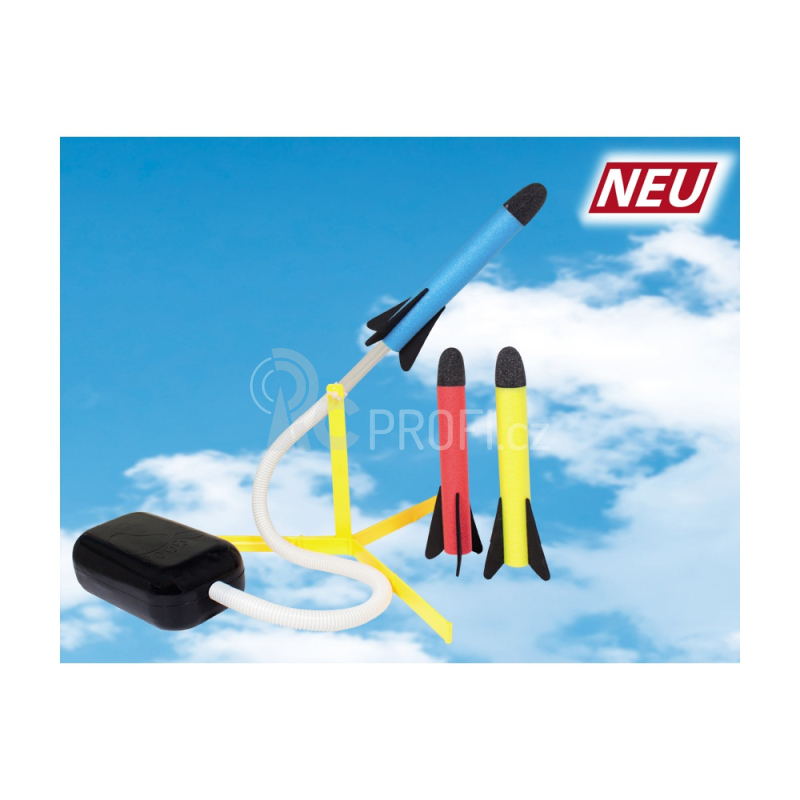 Pěnové rakety s odpalovačem Air Rocket 3 ks