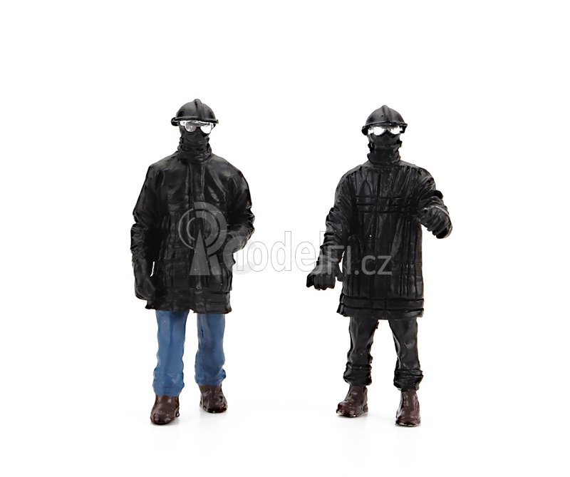 Perfex Figures Set 6x Police Gendarmes & Manifestants Gilets Jaunes Yellow Paris 1:43 Černá Modrá Žlutá