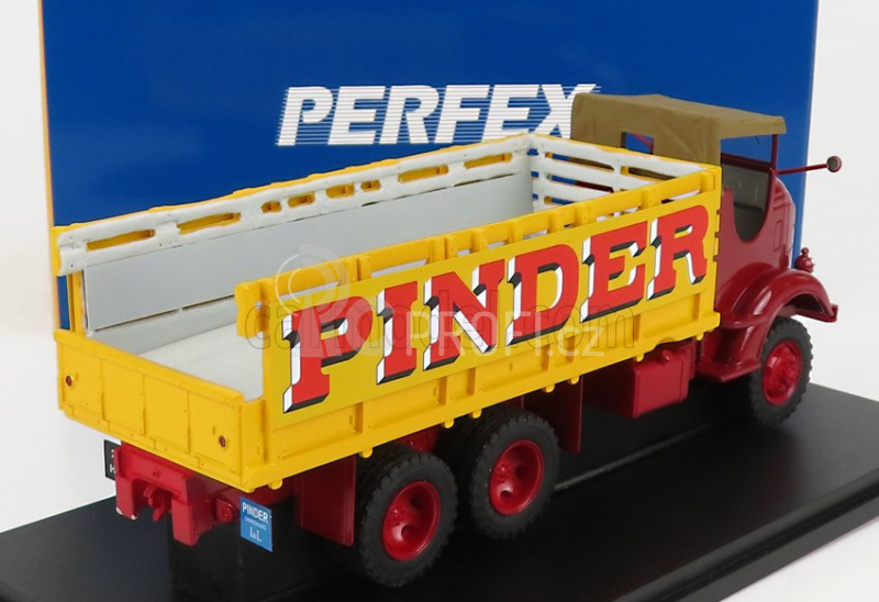 Perfex GMC 353 Afkwx Truck Circus Pinder 3-assi 1944 1:43 Červená Žlutá