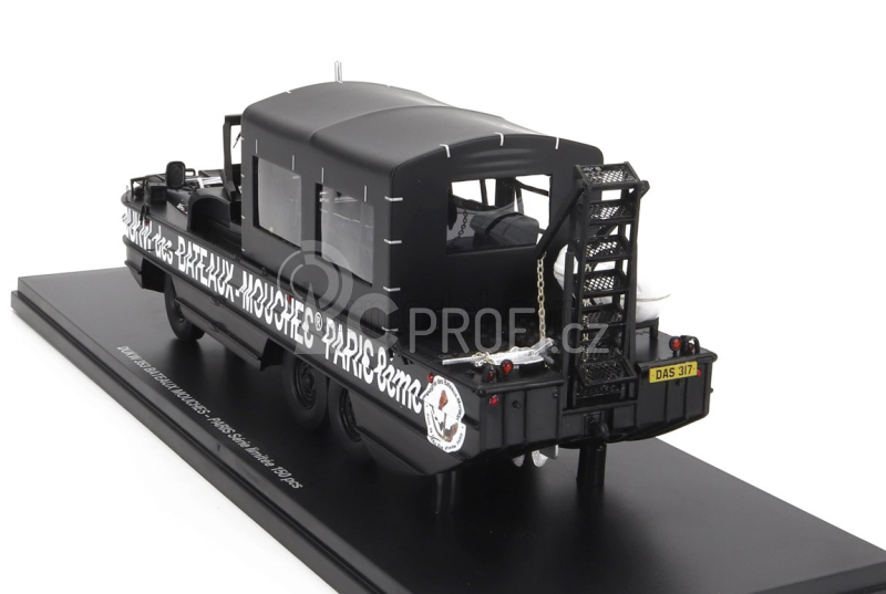 Perfex GMC Dukw Cckw 353 Truck Boat Bateaux Mouches Paris Anfibio Gommato 3-assi 1965 1:43 Black