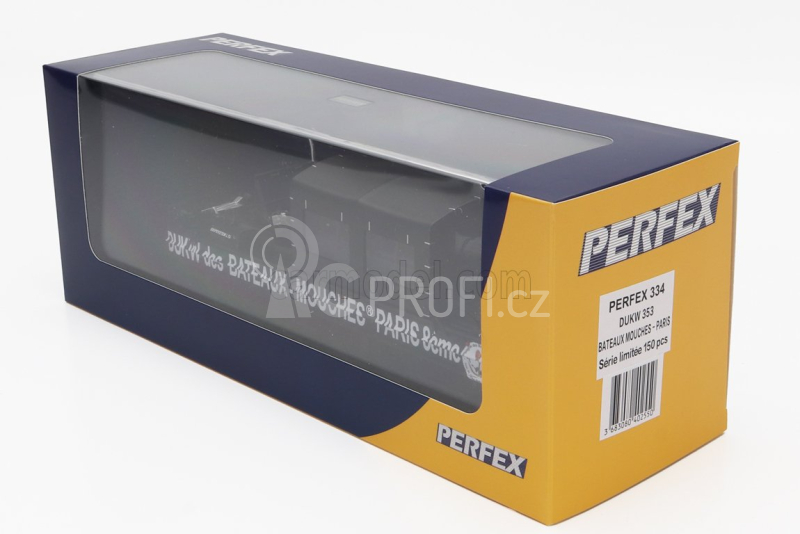 Perfex GMC Dukw Cckw 353 Truck Boat Bateaux Mouches Paris Anfibio Gommato 3-assi 1965 1:43 Black