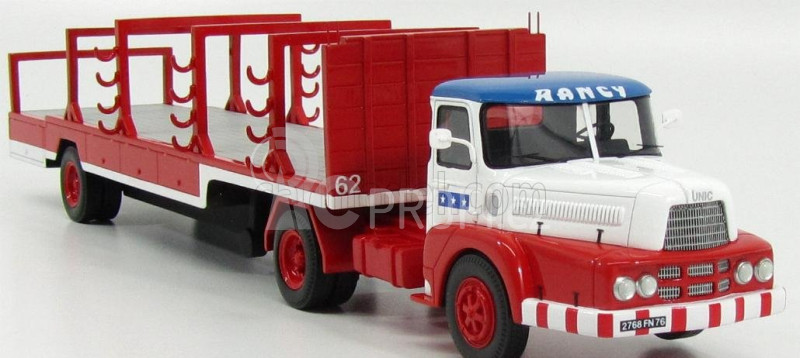 Perfex Unic Izoard Truck Semi-remorque 1958 - Sabine Rancy Cirque - Circus 1:43 Bílá Červená Modrá