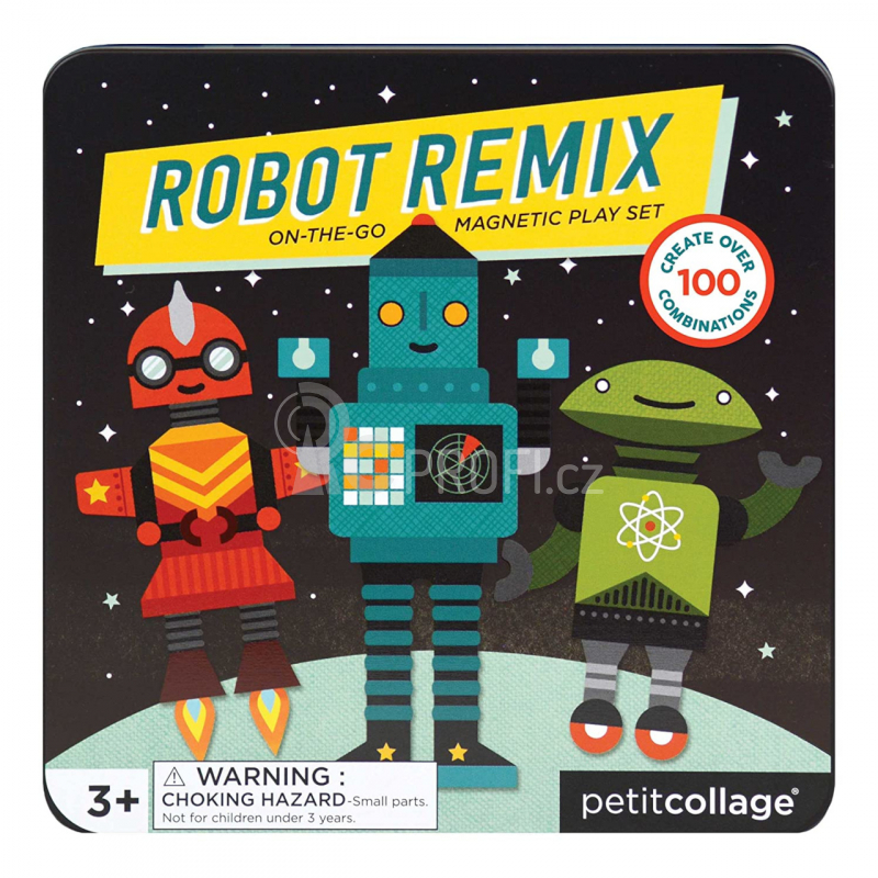 Petit Collage Magnetická knížka Roboti