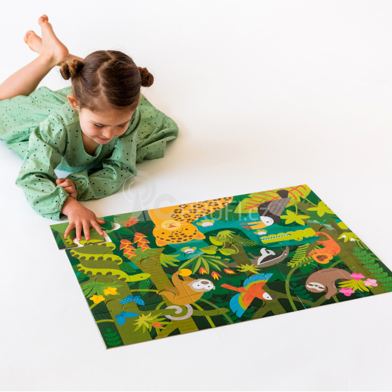 Petit Collage Podlahové puzzle deštný prales