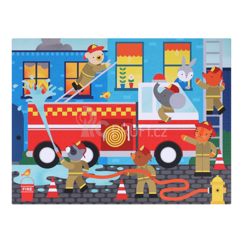 Petit Collage Podlahové puzzle Hasiči