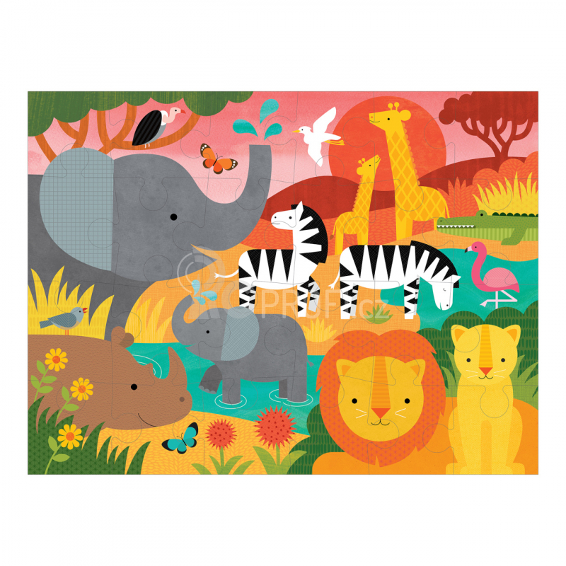 Petit Collage Podlahové puzzle safari