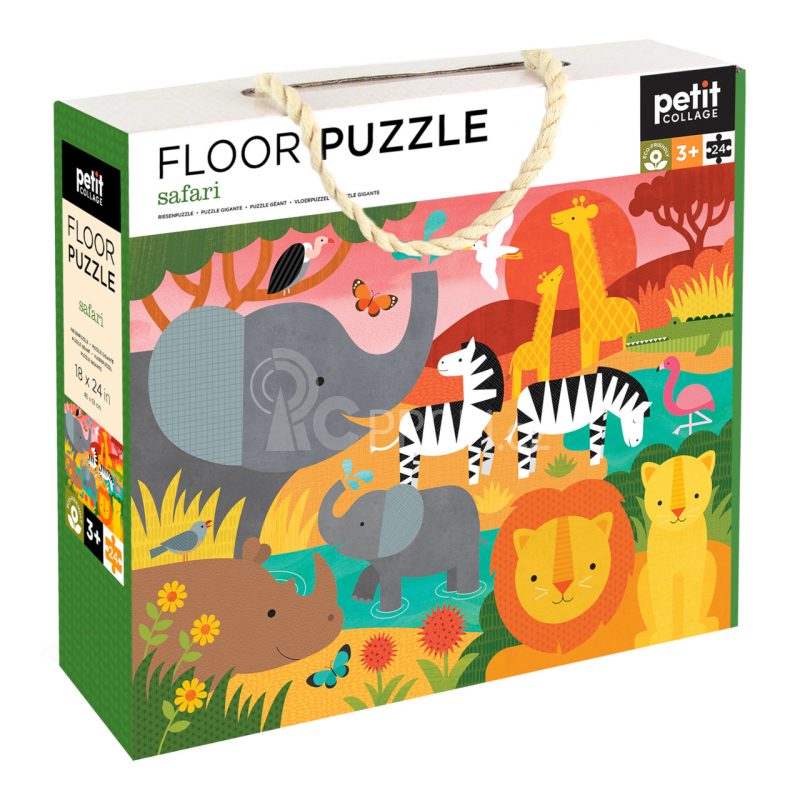 Petit Collage Podlahové puzzle safari