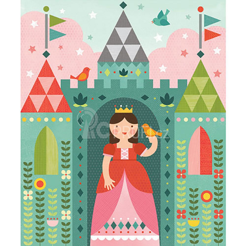 Petit Collage Puzzle v tubě  Královský hrad - poškozen kovový obal hračky