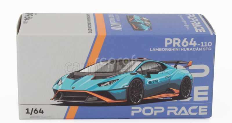 Pop-race-limited Lamborghini Huracan Sto Lp640-2 2021 1:64 Světle Modrá Oranžová