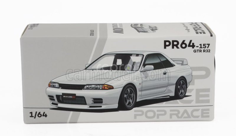 Pop-race-limited Nissan Skyline Gt-r (r32) Coupe 1989 1:64 Bílá