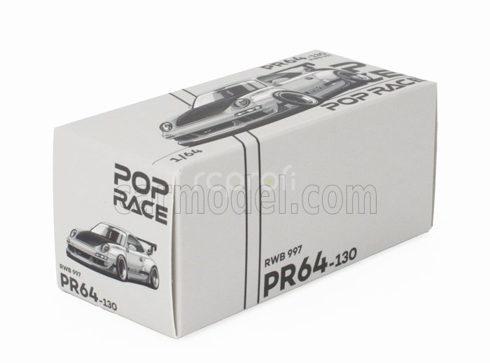Pop-race-limited Porsche 911 997 Rwb Coupe 2007 1:64 Stříbrná Černá
