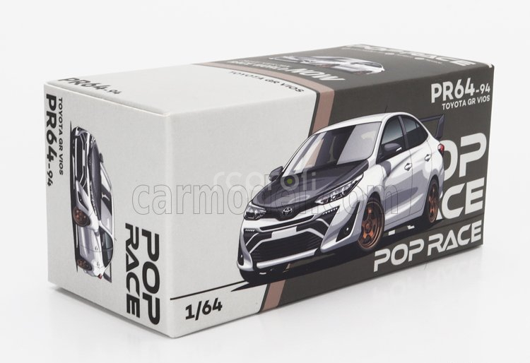Pop-race-limited Toyota Vios Gr 2022 1:64 Bílá Černá
