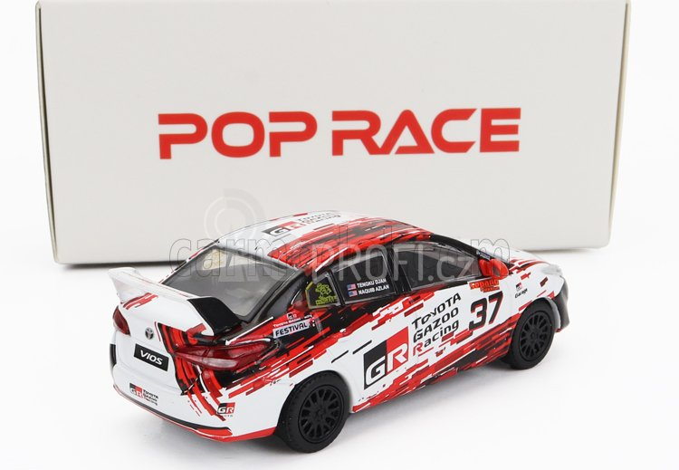 Pop-race-limited Toyota Vios Gr Team Toyota Gazzo Racing N 37 1000km Sepang 2022 Tengku Djan 1:64 Červená Bílá