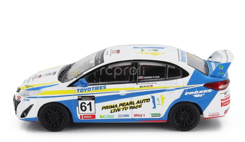 Pop-race-limited Toyota Vios Gr Team Toyota Racing N 61 Season 4 Malaysia 2023 With Figures Tengku Djan 1:64 Bílý Bluw
