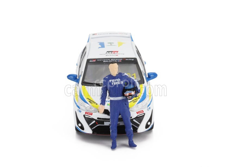 Pop-race-limited Toyota Vios Gr Team Toyota Racing N 61 Season 4 Malaysia 2023 With Figures Tengku Djan 1:64 Bílý Bluw