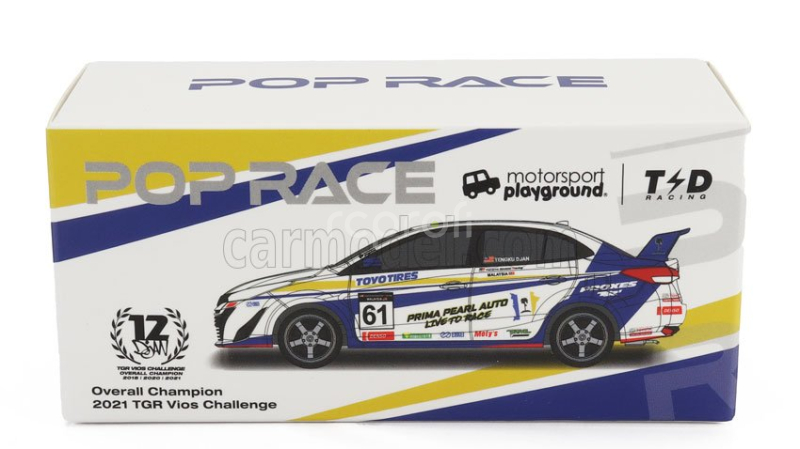 Pop-race-limited Toyota Vios Gr Team Toyota Racing N 61 Season 4 Malaysia 2023 With Figures Tengku Djan 1:64 Bílý Bluw