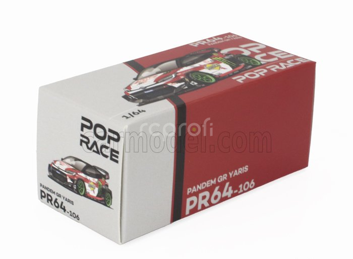 Pop-race-limited Toyota Yaris Gr Pandem 2022 1:64 Bílá Černá Červená Zelená
