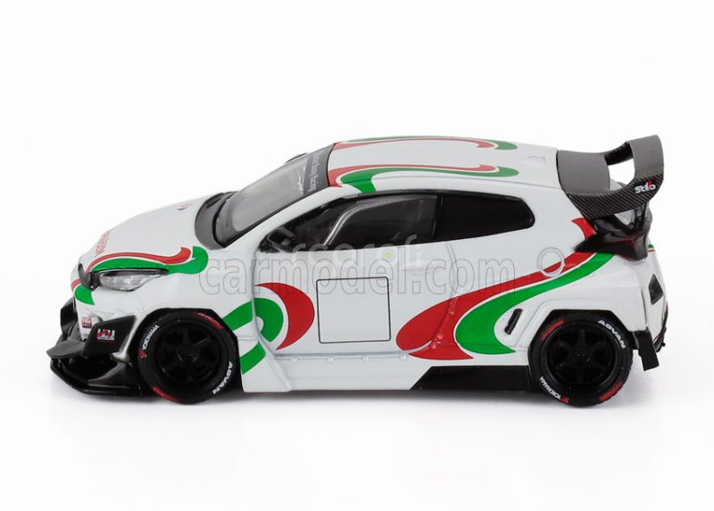 Pop-race-limited Toyota Yaris Gr Pandem 2022 1:64 Bílá Zelená Červená