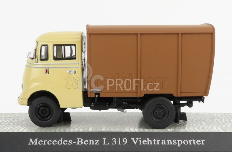 Premium classixxs Mercedes benz L319 Truck Trasporto Bestiame 1955 - Livestock Transporter 1:43 Béžově Hnědá