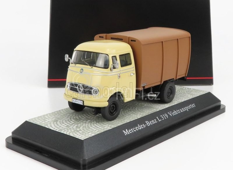 Premium classixxs Mercedes benz L319 Truck Trasporto Bestiame 1955 - Livestock Transporter 1:43 Béžově Hnědá