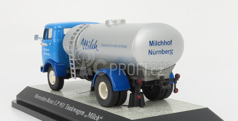 Premium classixxs Mercedes benz Lp911 Tanker Truck Transport Milk Milchhof Nurnberg 1963 1:43 Světle Modrá Stříbrná