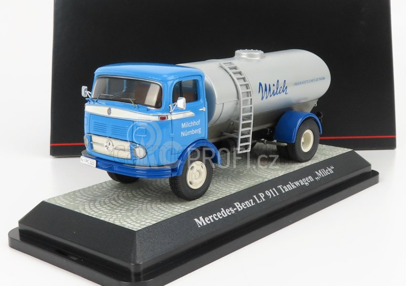 Premium classixxs Mercedes benz Lp911 Tanker Truck Transport Milk Milchhof Nurnberg 1963 1:43 Světle Modrá Stříbrná