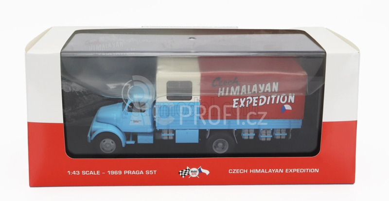 Premium classixxs Praga S5t-3 Truck 2-assi 1969 - First Czech Himalayan Expedition 1:43 Světle Modrá Krémová Červená