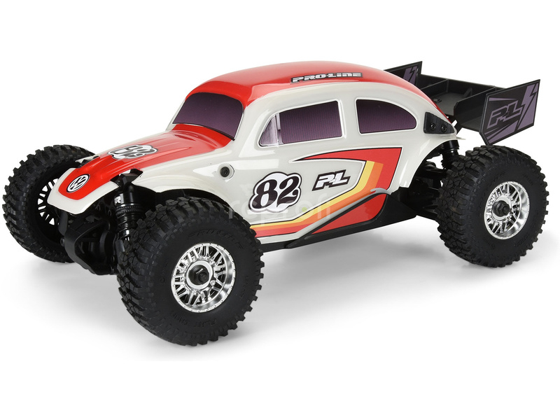 Pro-Line karosérie Class 1 VW brouk červená, kola Chrome Diablo 12mm s pneu Flat Iron: Arrma Typhon Grom