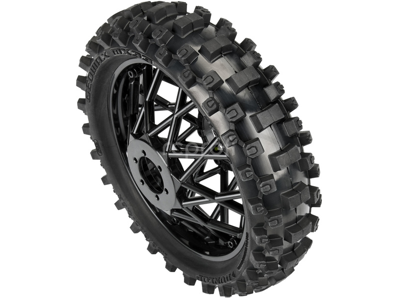 Pro-Line kolo s pneu Dunlop Geomax MX33 V2 Bead CR4 zadní, disk černý: PM-MX