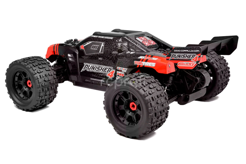 RC auto PUNISHER-4 Monster Truck 4WD 3-4S RTR, červená