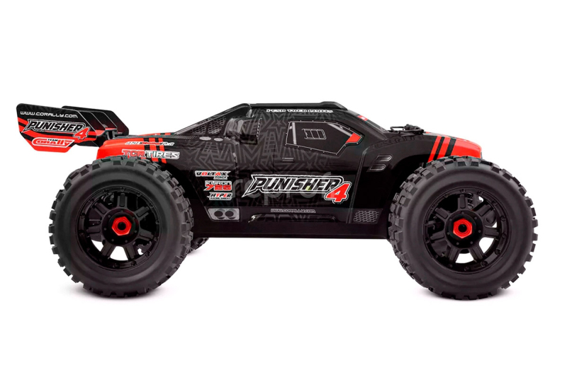 RC auto PUNISHER-4 Monster Truck 4WD 3-4S RTR, červená