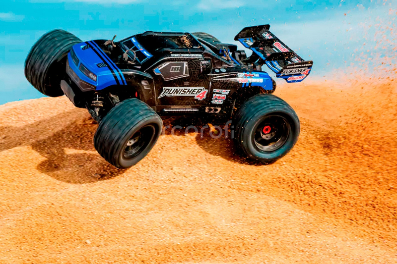 RC auto PUNISHER-4 Monster Truck 4WD 3-4S RTR, modrá