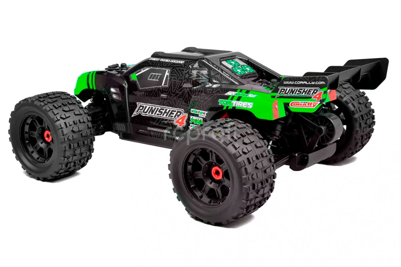 RC auto PUNISHER-4 Monster Truck 4WD 3-4S RTR, zelená