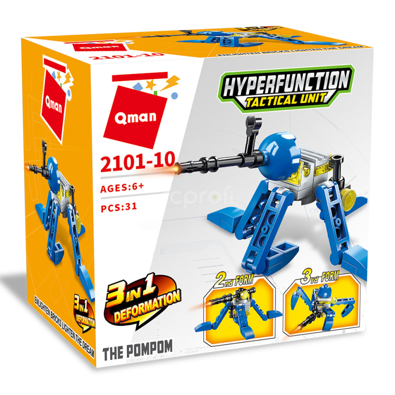 Qman Hyperfunction Tactical Unit 2101-10 Robot Pompom 3v1 - poškozený obal