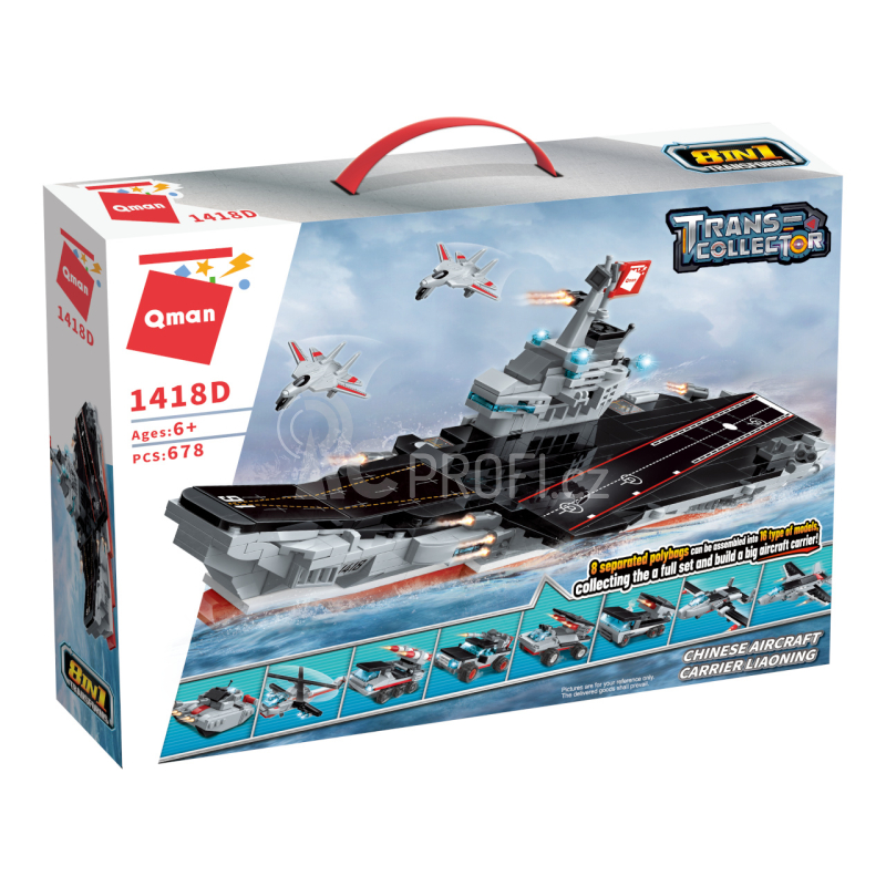 Qman Letadlová loď Liaoning 1418D sada 8v1