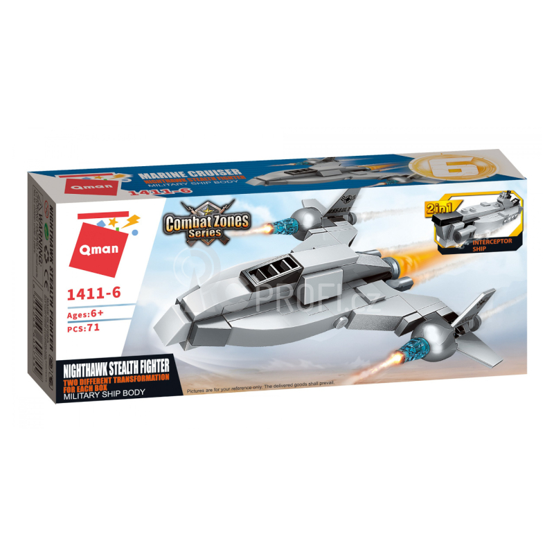 Qman Marine Cruiser 1411-6 Bojová stíhačka Nighthawk 2v1