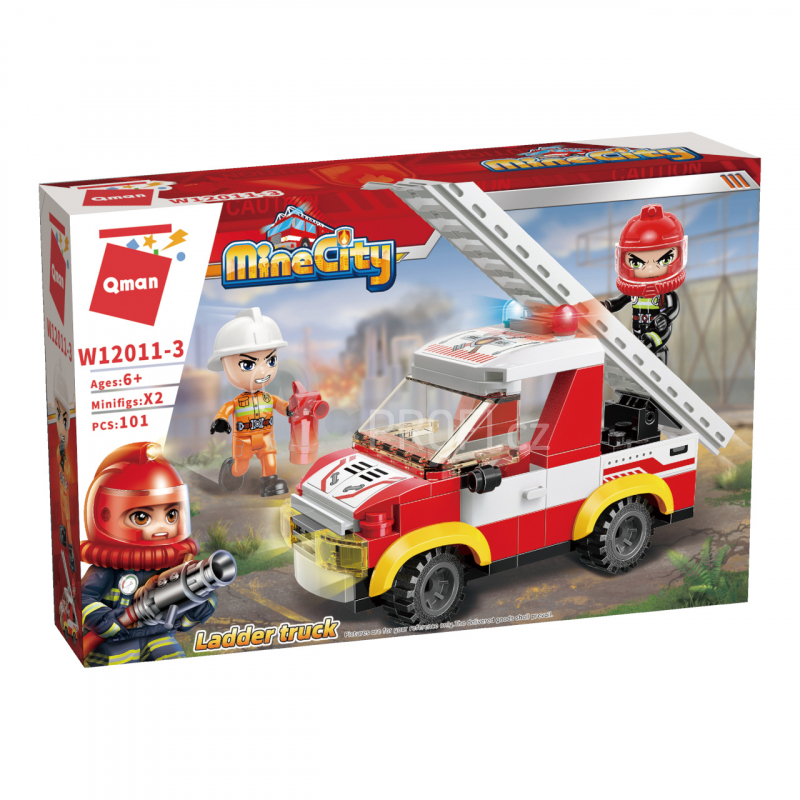 Qman Mine City Fire Line W12011-3 Automobilový žebřík