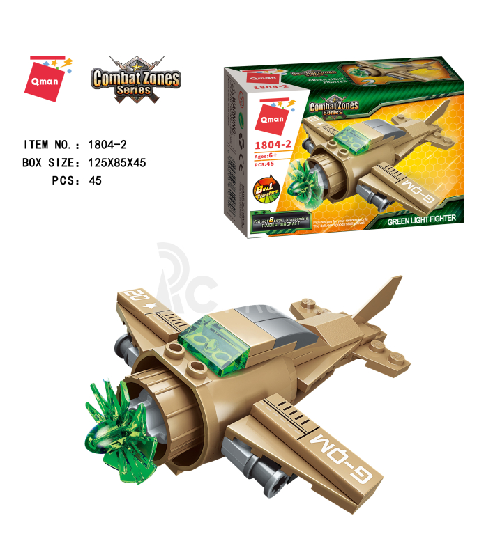 Qman Raider Aircraft 1804-2 Bojové letadlo Green Light