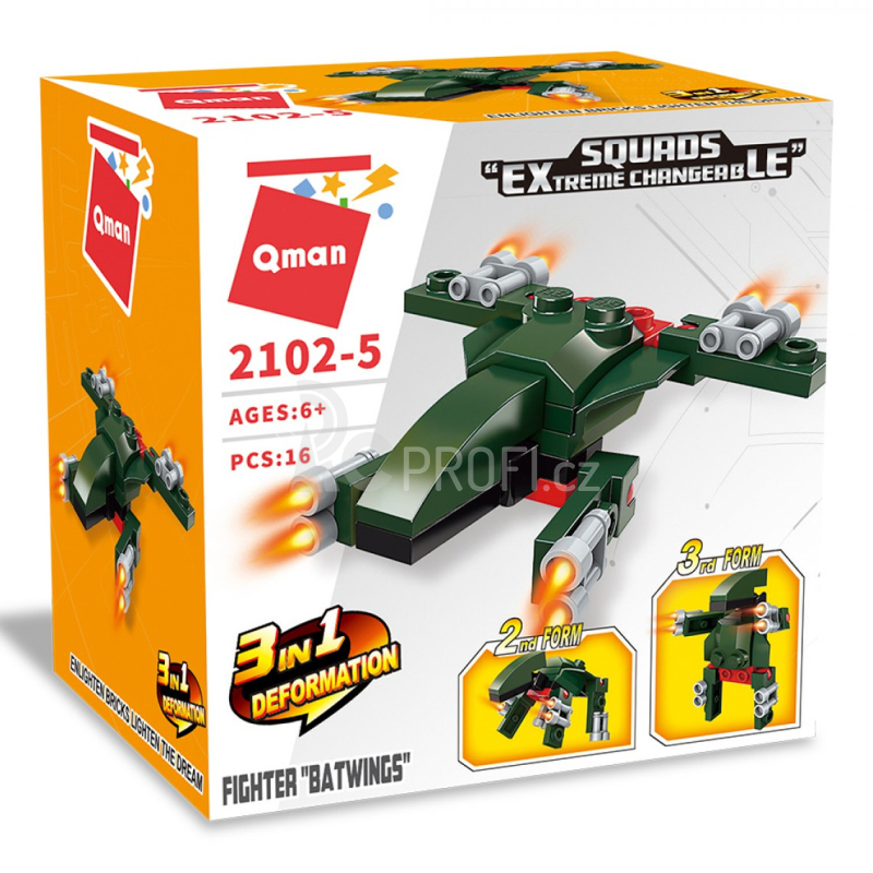 Qman Squros Extreme Changeable 2102-5 Bojové letadlo Batwings 3v1