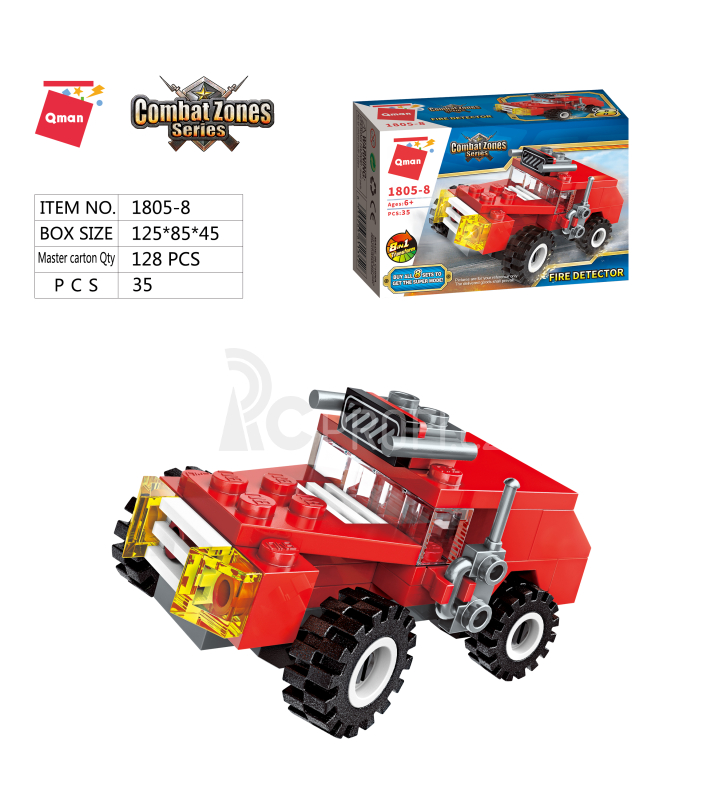 Qman Water Cannon Fire Truck 1805 sada 8v1