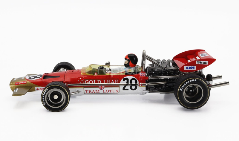 Quartzo Lotus F1  49c Ford Team Lotus N 28 British Gp 1970 Emerson Fittipaldi 1:18 Červená Bílá