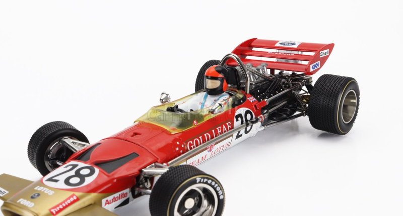 Quartzo Lotus F1  49c Ford Team Lotus N 28 British Gp 1970 Emerson Fittipaldi 1:18 Červená Bílá