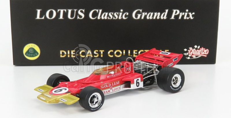 Quartzo Lotus F1  72c Team Lotus N 6 World Champion Winner French Gp 1970 Jochen Rindt 1:43 Červené Zlato